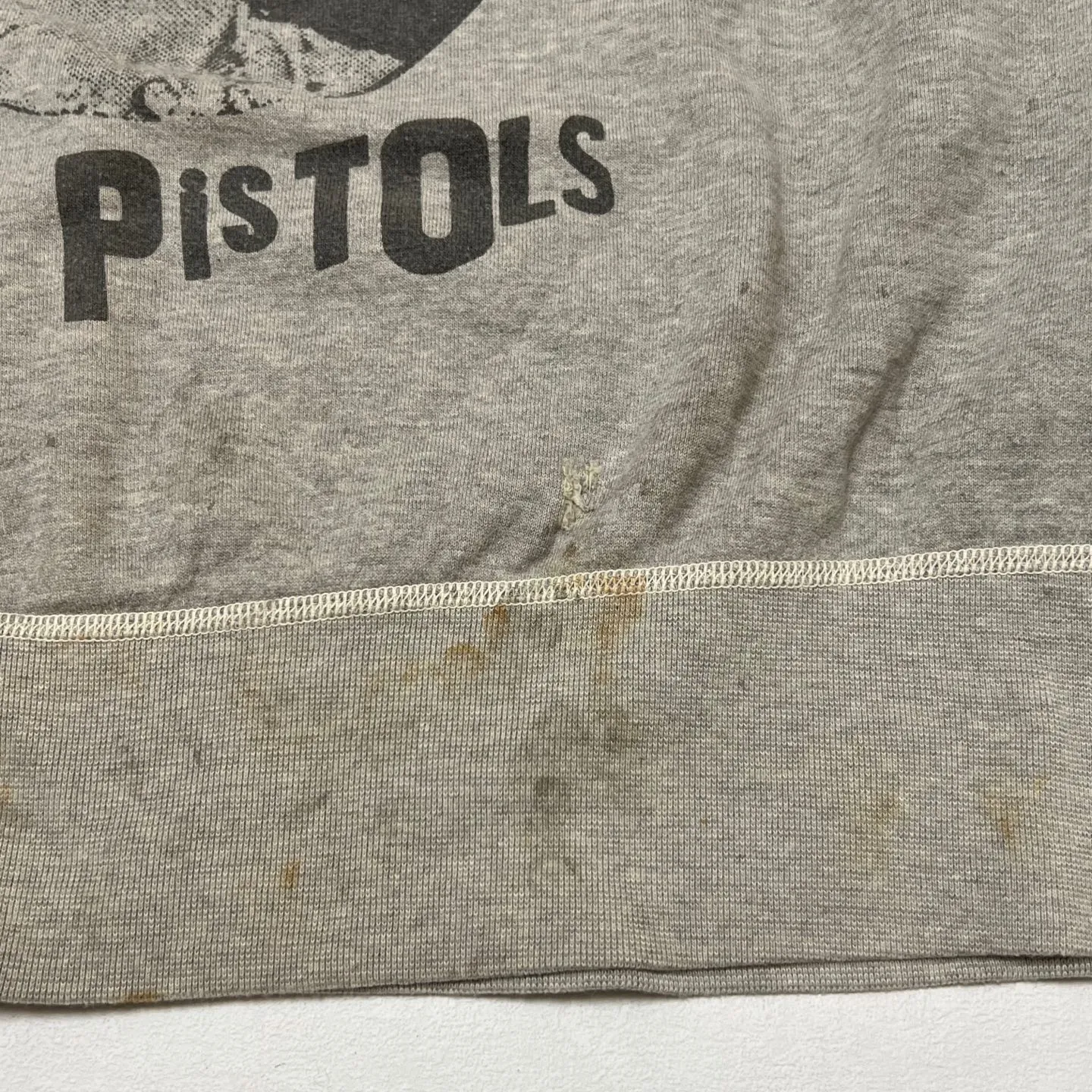 More details SAINT Mxxxxxx x SEX PISTOLS QUEEN SP_CREW SWT/GRAY band joint vintage sweatshirt Queen ripped retro sweatshirt gray S-XL